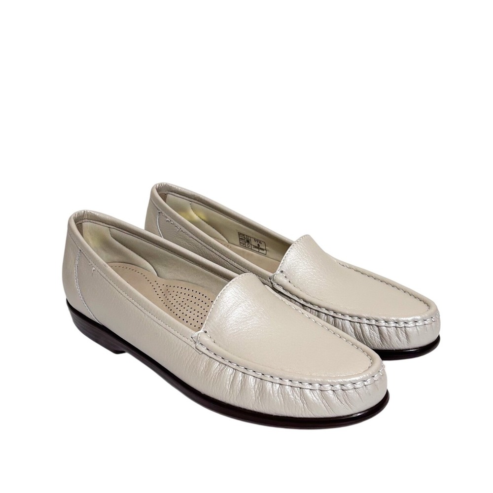 SAS Womens Simplify Pearl Bone Tripad Comfort Loafer Size 11.5S Leather Minimal